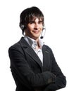 Smiling customer service representative man Royalty Free Stock Photo