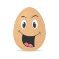 Smiling cute happy egg. Cartoon emoji character. Funny emoticon face icon Royalty Free Stock Photo