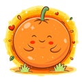 Smiling cute kawaii of orange character