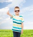 Smiling cute little boy in sunglasses Royalty Free Stock Photo