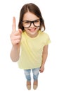 Smiling cute little girl in black eyeglasses Royalty Free Stock Photo