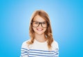Smiling cute little girl with black eyeglasses Royalty Free Stock Photo