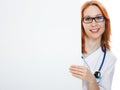 Smiling cute medical doctor woman Royalty Free Stock Photo