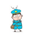 Smiling Cute Postman Face Expression Vector Royalty Free Stock Photo