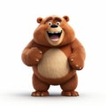 Smiling 3d Pixar Bear: Photorealistic Rendering For Action-packed Cartoons