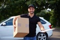 Smiling delivery man