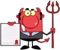 Red Devil Boss With A Trident Royalty Free Stock Photo