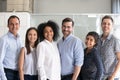 Smiling diverse office workers group, multiracial employees Royalty Free Stock Photo