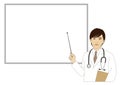 Smiling doctor holding a pointer stick Royalty Free Stock Photo