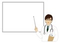 Smiling doctor holding a pointer stick Royalty Free Stock Photo