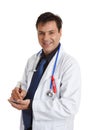 Smiling Doctor with writing pen and pad Royalty Free Stock Photo