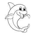 Smiling dolphin stands on his tail Royalty Free Stock Photo