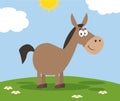 Smiling Donkey Cartoon Character Royalty Free Stock Photo