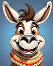 Smiling donkey face ears happy illustration Royalty Free Stock Photo