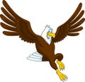 Smiling Eagle Cartoon Character Flying Royalty Free Stock Photo