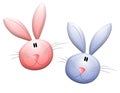 Smiling Easter Bunny Rabbit Heads