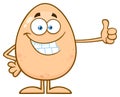 Smiling Easter Egg Cartoon Mascot Character Showing Thumbs Up