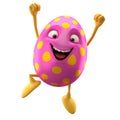 Smiling easter egg, funny 3D cartoon character Royalty Free Stock Photo