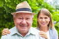 Elderly care outdoor Royalty Free Stock Photo