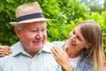 Elderly care outdoor Royalty Free Stock Photo