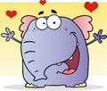 Smiling elephant cartoon character Royalty Free Stock Photo