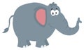 Smiling Elephant Cartoon Character. Illustration Flat Design Royalty Free Stock Photo