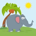 Smiling Elephant Cartoon Character Royalty Free Stock Photo