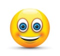 Smiling emoji big blue eyes Royalty Free Stock Photo