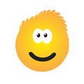 Smiling Emoji Design with Funny Blowsy Hair - Simple Happy Emoticon Isolated on White Background Royalty Free Stock Photo