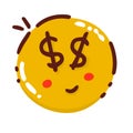 smiling emoji in the eyes money dollars Royalty Free Stock Photo