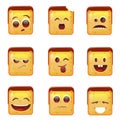 Smiling Emoticon Face Positive And Negative Icons Royalty Free Stock Photo