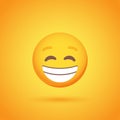 Smiling emoticon smile icon with shadow for social network design Royalty Free Stock Photo