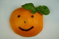 Smiling emotions, orange fruit smile. good orange. fun orange Royalty Free Stock Photo