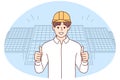 Smiling engineer recommend construction company