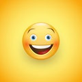 Smiling face with blue eyes. Expression of joy, laughter. Vector Royalty Free Stock Photo