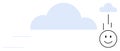 Smiling Face with Cloud Elements and Minimalist Design Concept Royalty Free Stock Photo