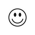 Smiling face emoji icon vector. Smile symbol sign. Simple flat shape happy emotion logo. Royalty Free Stock Photo