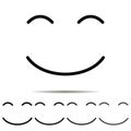 Smiling, face, with, smiling, eyes different shapes icon. Simple thin line, outline vector of emotion icons for UI and UX, website