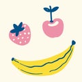 Smiling Face Fruit Vector Illustration