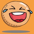 Smiling face icon. Face with a smile. Vector illustration of a laughing face. Hand drawn laughing face