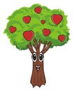 Face of tree with hearts Royalty Free Stock Photo