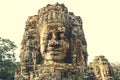 Smiling Faces of Bayon temple in Angkor Thom Royalty Free Stock Photo