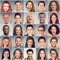 Smiling faces. Happy group of multiethnic people Royalty Free Stock Photo