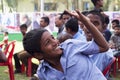 Smiling faces, young children smiling and having fun from rural part of Bangladesh