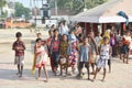 Smiling faces, young children smiling and having fun from rural part of India