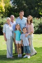 Smiling family and grandparents in the park Royalty Free Stock Photo