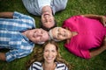 Smiling family lying in the grass Royalty Free Stock Photo