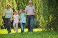 Smiling family with two children in park. Royalty Free Stock Photo