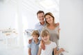 Smiling family welcoming guests Royalty Free Stock Photo