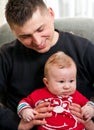 Smiling father with baby boy Royalty Free Stock Photo